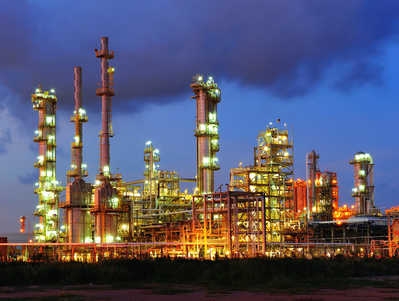 Petrochemical plant in dusk